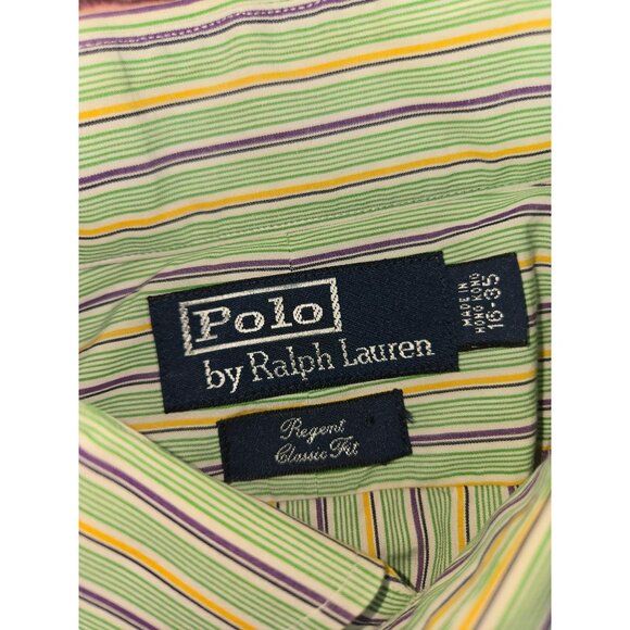 Polo By Ralph Lauren Regent Classic Fit Striped Mens Dress Shirt 16/35 XL - Picture 5 of 7
